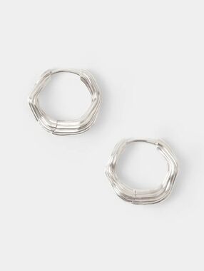 DMY Pam Hoops Earrings 925 Sterling Silver plated Brass New